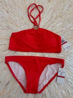 NWT Michael Kors Sangria Halter Bikini Set